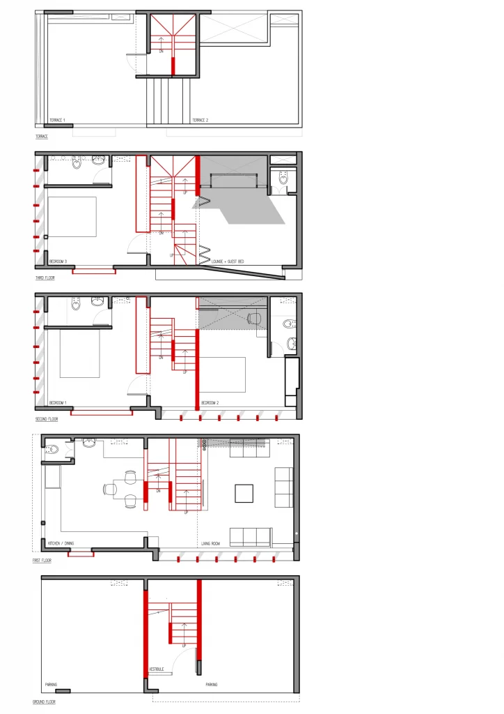Furniture layout floor plan of Dhum Residence project