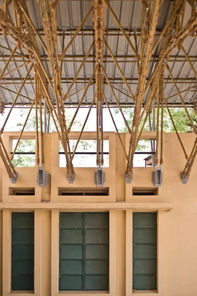 Yogashaala bamboo structure framework detail