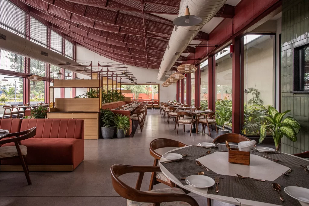 Flying Roof Restaurant Outdoor View and Open Seating Setup