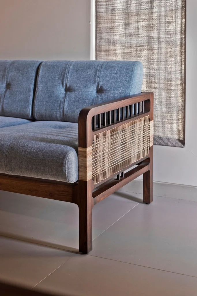 August Sofa side angle view for interior styling