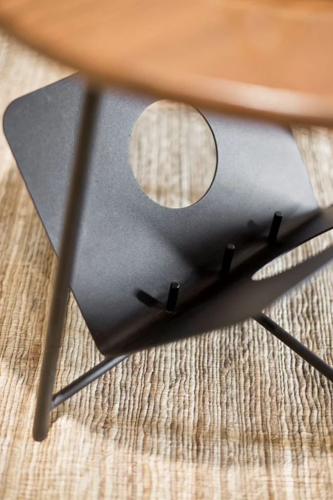 Alternative angle of the wooden butterfly table