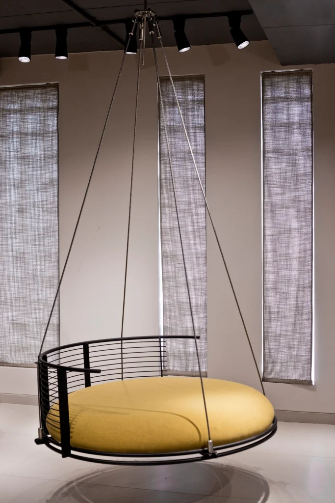 Elegant hanging mechanism of the custom circular swing