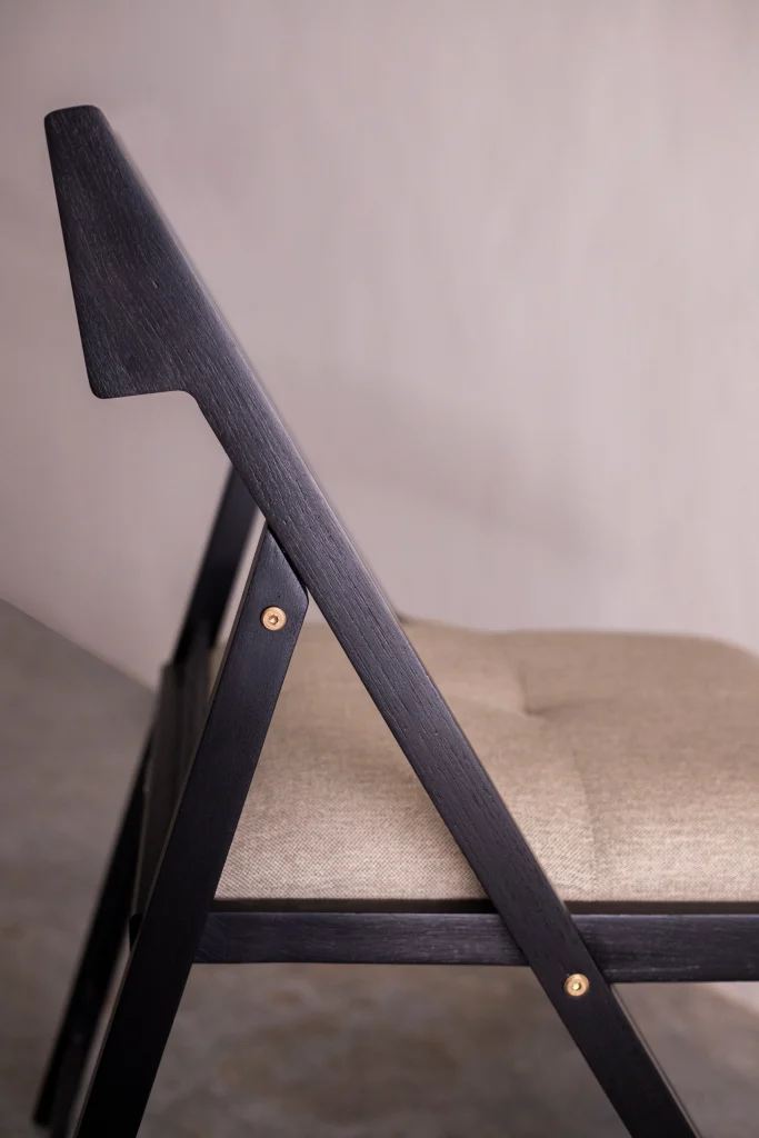 Folding chair folded and displayed compactly