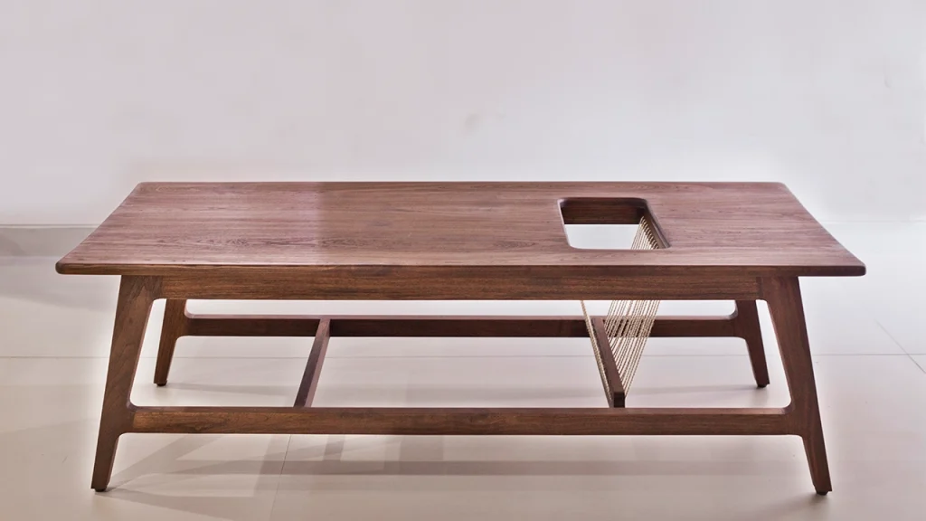 Harp Table handcrafted wooden furniture front view