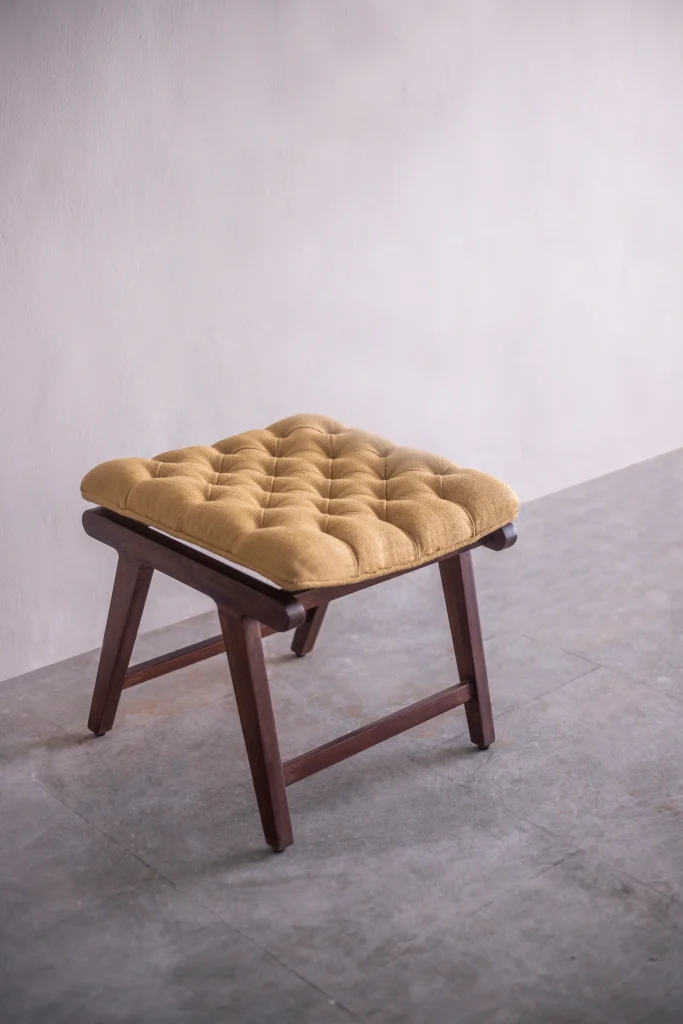 Detail shot of the Levitated Pouffe interior design element