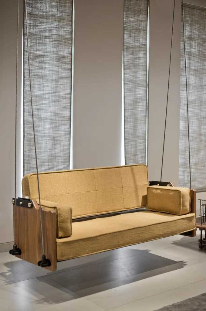 Close up view of Maitree swing craftsmanship and details
