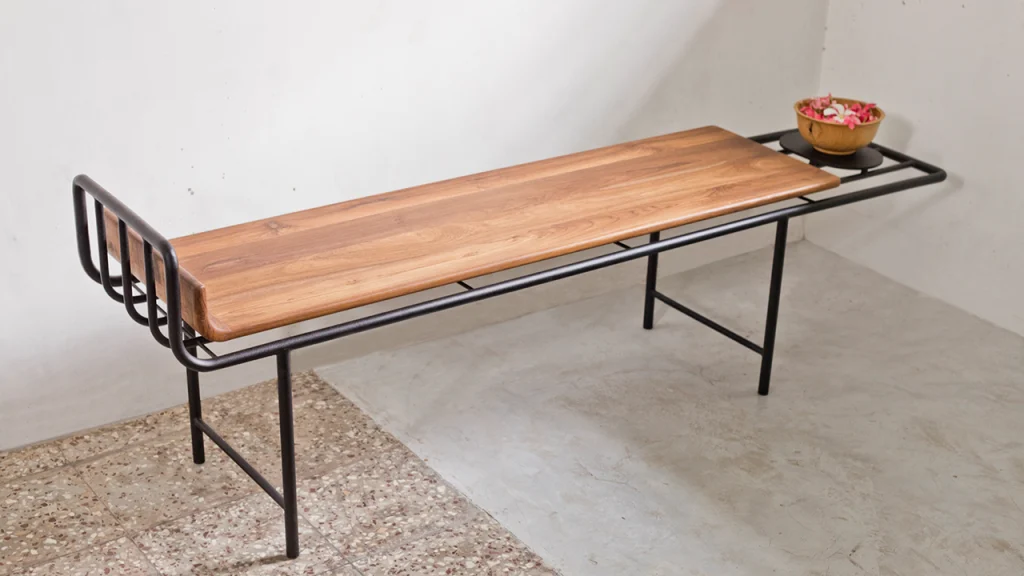 Modern metal bench design for furniture collection