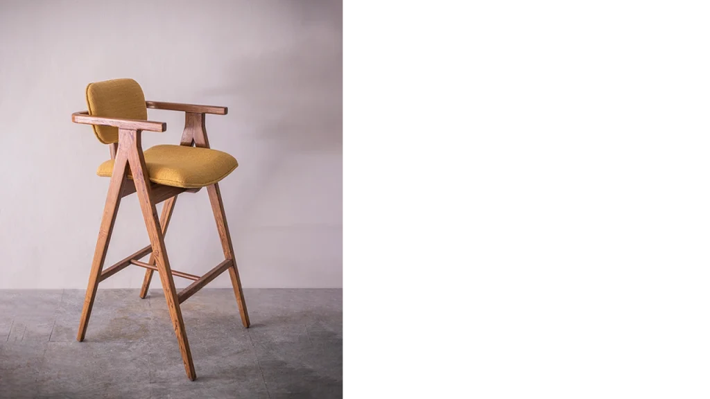 Modern wooden bar chair design for home and commercial interiors