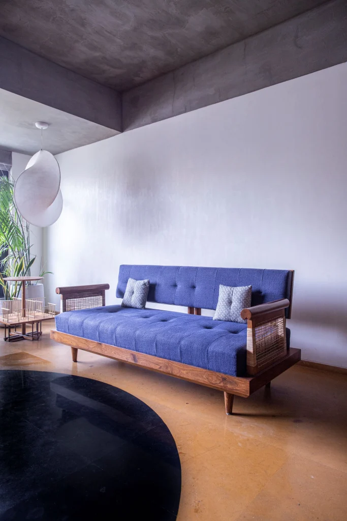 V Cleft Sofa front profile in interior setting