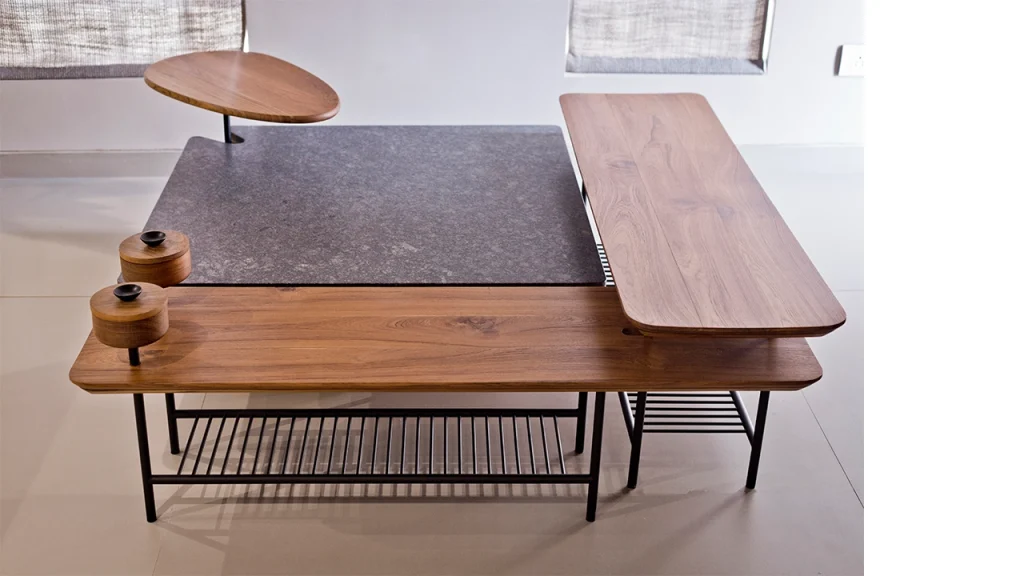 Wooden nest table design overview