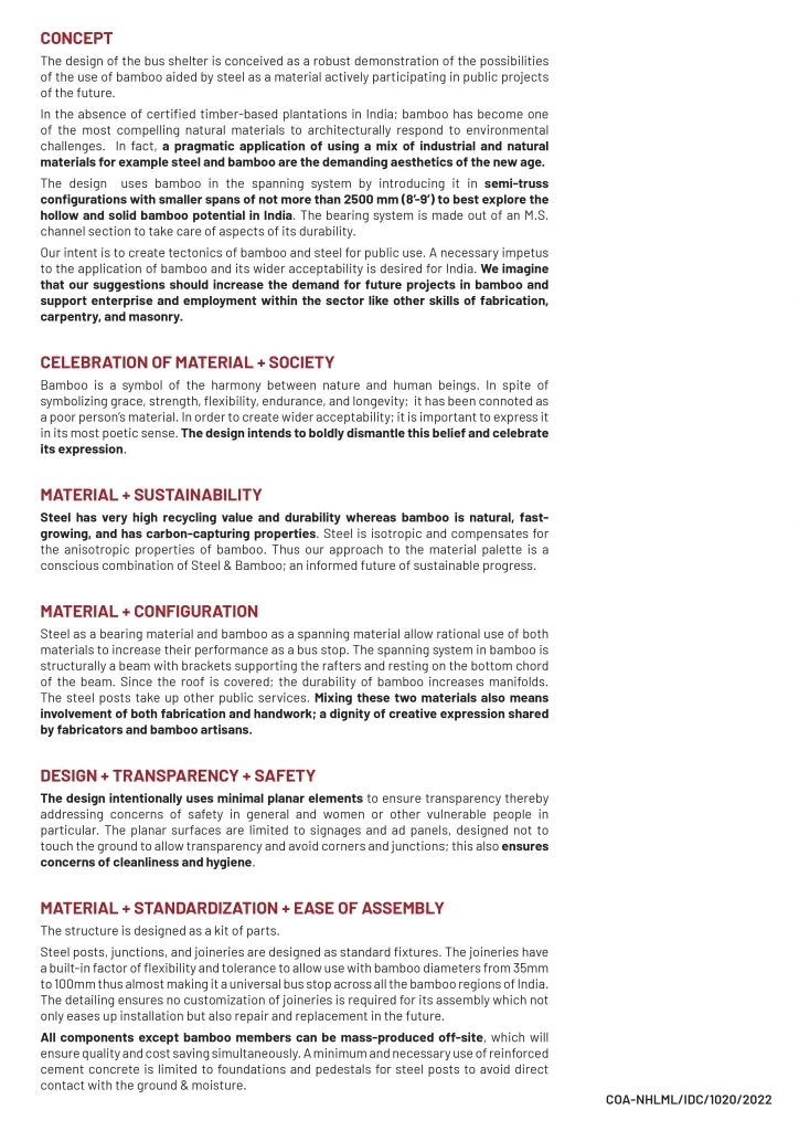 NHAI bus shelter blueprint document page 1