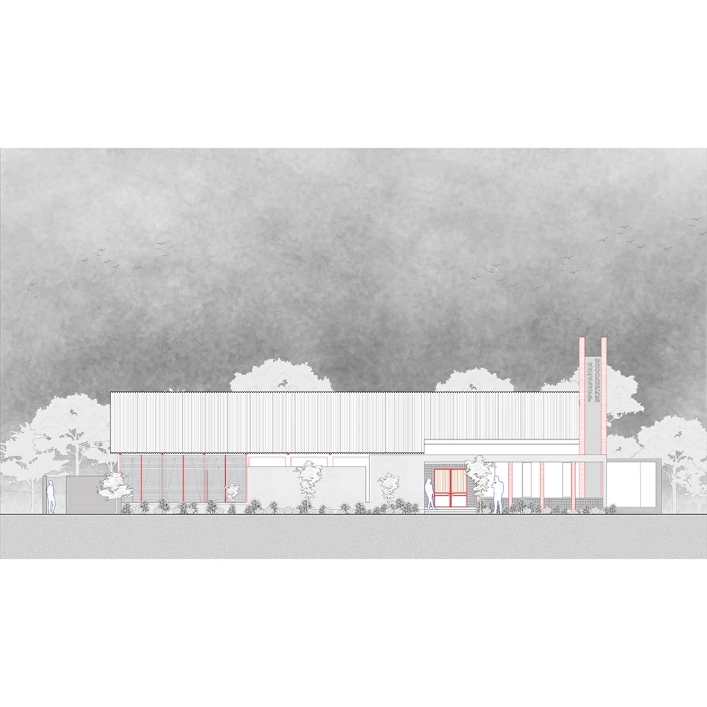 Prapanna Masala Factory 2D architectural elevation design
