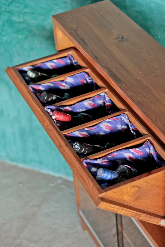 Elfin Bar Cabinet close up texture and finish