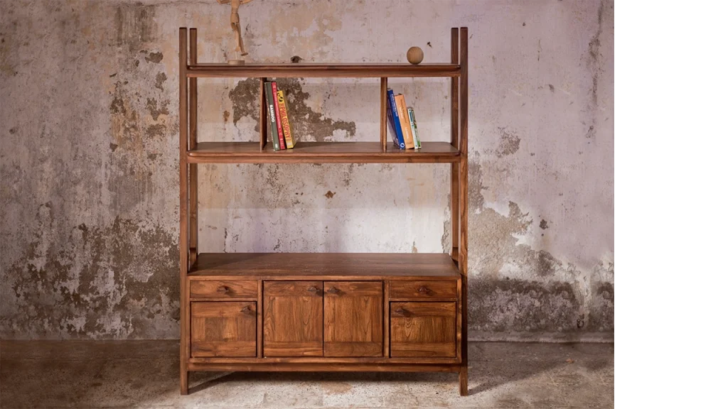 Shelf Help wooden furniture piece displayed in a room setting