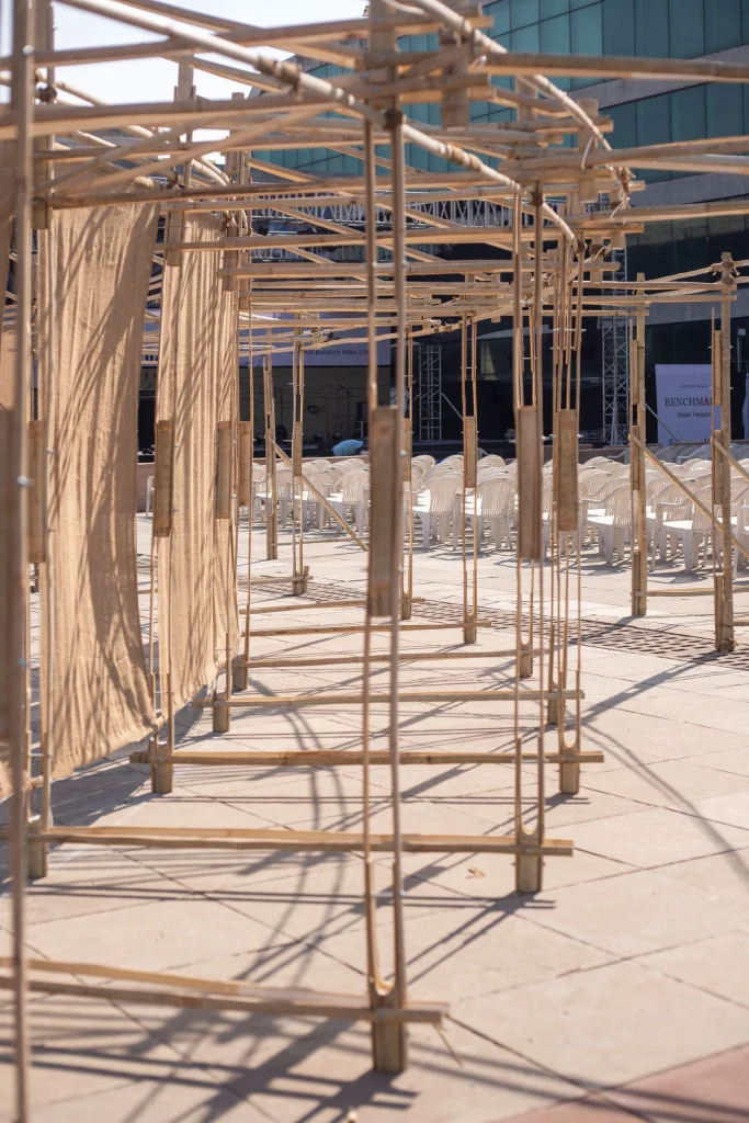 Interior view of bamboo alcove design by Thumbimpressions LLP