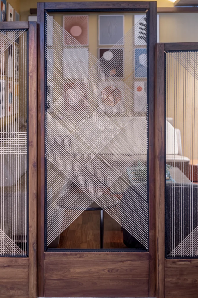 Close-up view of Warp Screen furniture detail