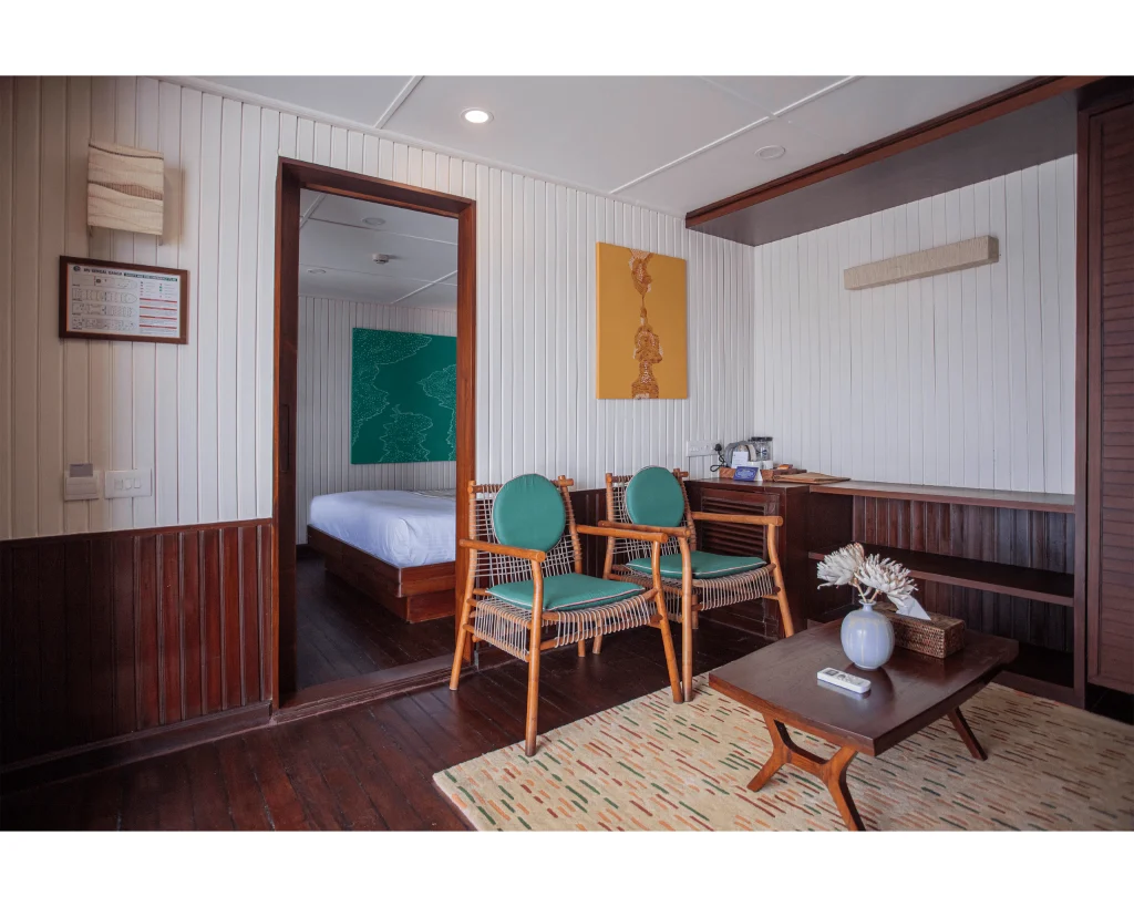 Bengal Ganga cruise cabin interior styling by Thumb Impressions