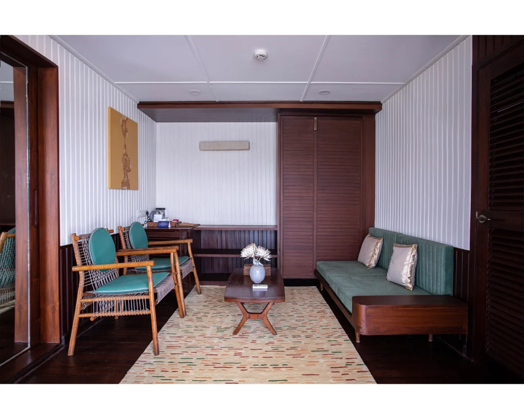 Bengal Ganga river cruise luxury interior design details