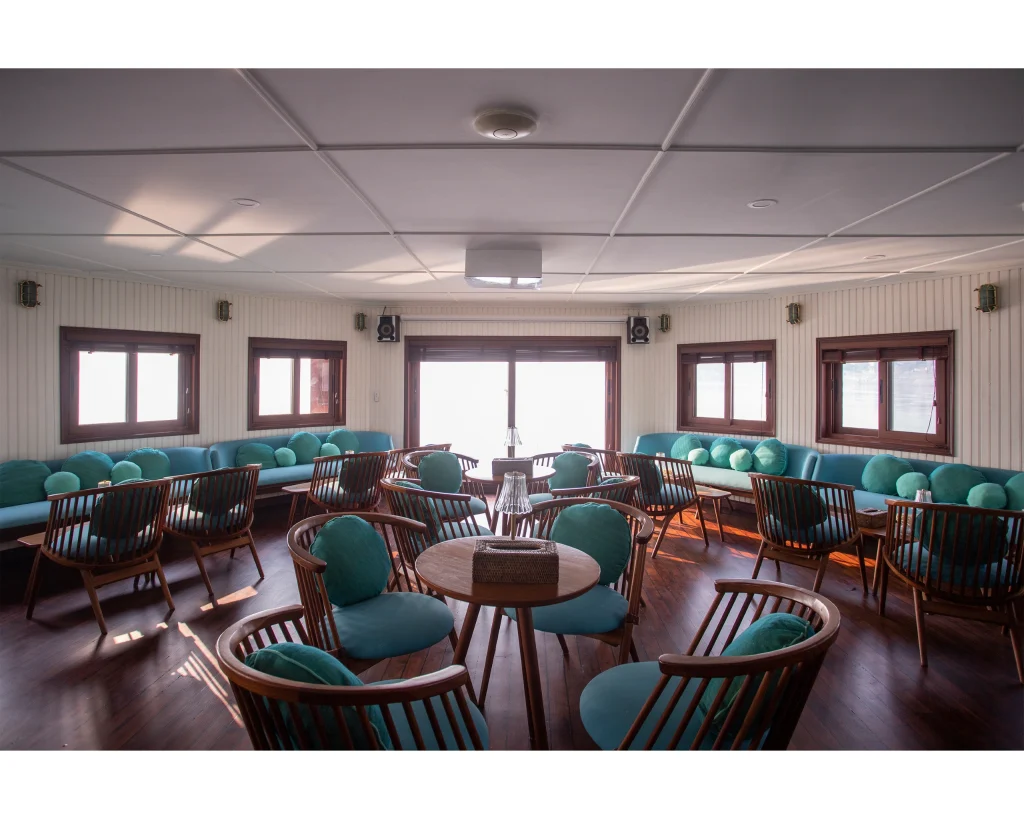 Bengal Ganga river cruise modern lounge interior styling