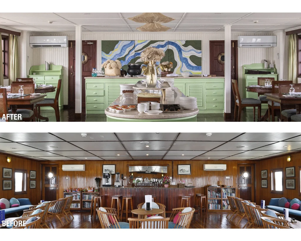 Bengal Ganga restaurant before and after interior remodel