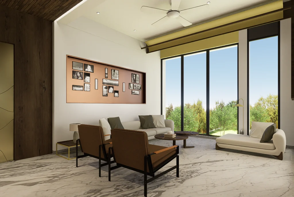 Doshi House cozy family room interior space