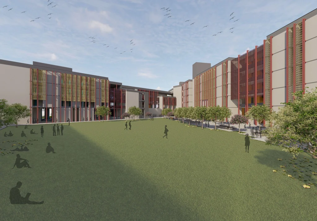 IIM Raipur Phase II academic block architectural perspective
