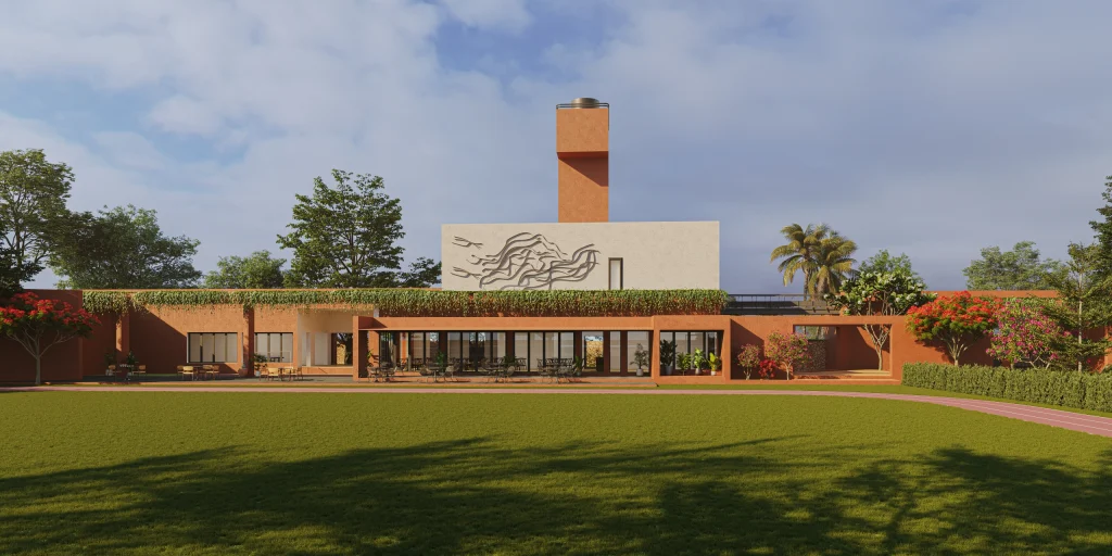 Suria Native Winds modern clubhouse front exterior view