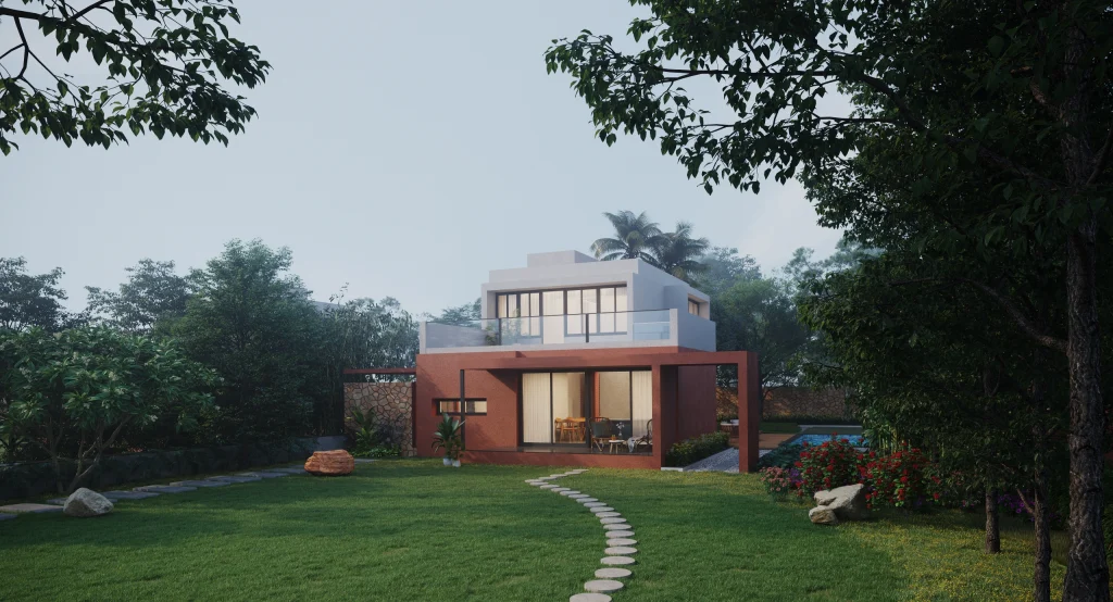 Suria Native Winds independent villa architectural front facade view